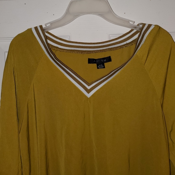 Amisu Striped Trim Quarter Sleeve T-Shirt Dress - Picture 4 of 15